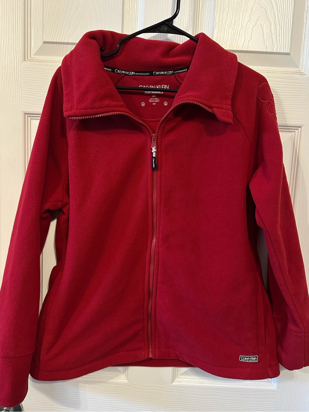 Calvin Klein Performance Women’s Red Fleece Zip-Up Jacket